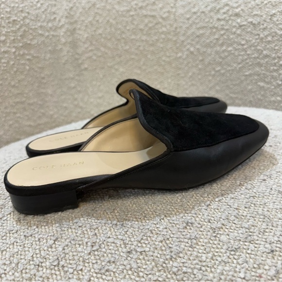 Cole Haan Women's Perley velvet & leather Flat Mule Black - Picture 5 of 8